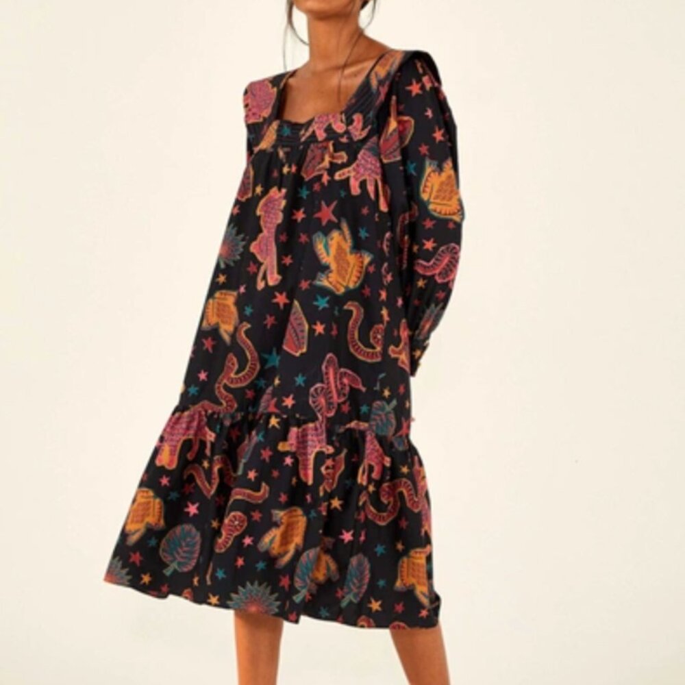 FARM Rio Animal Sky Midi Dress | size S